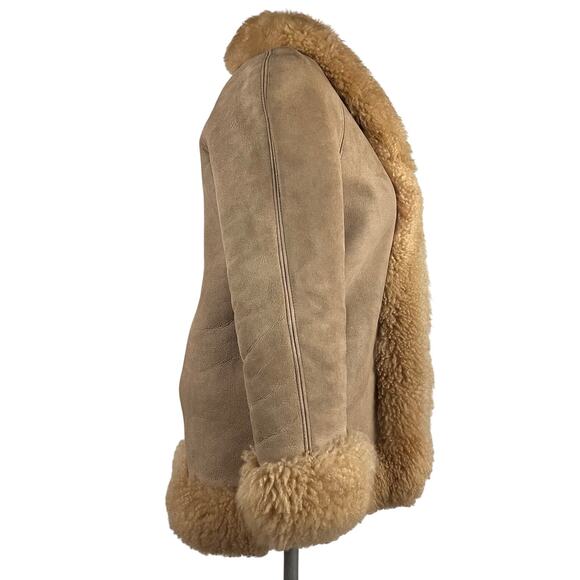 Vintage PEPCO Shearling Sheepskin Pennylane Fur Leather Coat S Made in Turkey - Picture 4 of 16